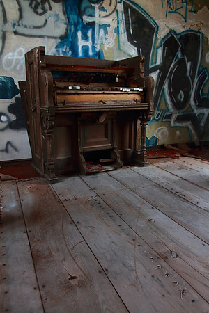 Organ in Abandoned Church - Nebraska